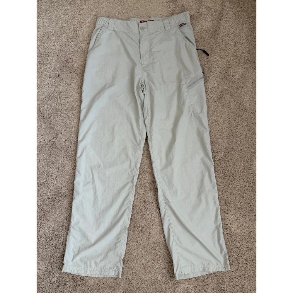 Simms Fishing Pants Mens Large Nylon Technical Hiking Outdoor Cargo Lightweight